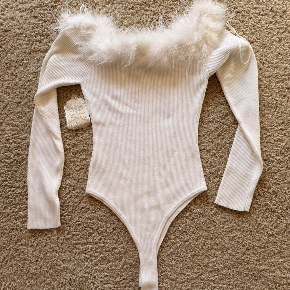 Altard state white bodysuit with trim